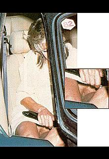 Farrah Fawcett upskirt in a car Farrah Fawcett upskirt in a car