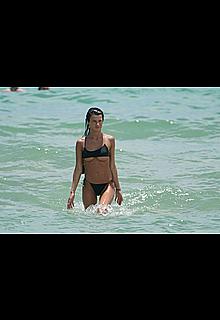 Destiny Sierra bottom of boobs in a tiny black bikini at the beach in Miami Beach Destiny Sierra bottom of boobs in a tiny black bikini at the beach in Miami Beach