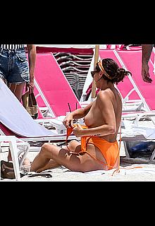 Kristen Doute topless on the beach in Miami Kristen Doute topless on the beach in Miami