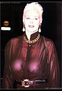 Danish actress Brigitte Nielsen braless in see through dress Danish actress Brigitte Nielsen braless in see through dress
