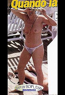 Italian actress and singer Marisa Laurito topless on a beach Italian actress and singer Marisa Laurito topless on a beach