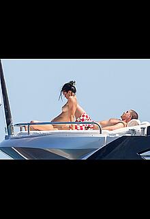 Amelia Gray Hamlin sunbathing topless on a yacht in Saint-Tropez - June 28, 2026
