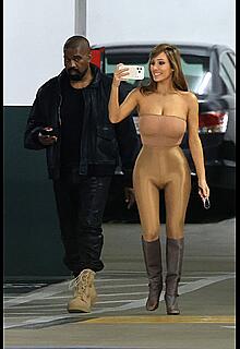 Bianca Censori in see through tight outfit out in Los Angeles