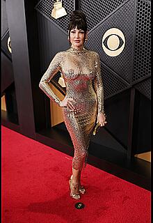 Bleona Qereti see through to boobs at 68th Grammy awards in LA - February 01, 2026