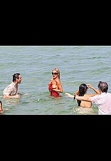 Brooks Nader boob slip at Miami Beach paparazzi shots