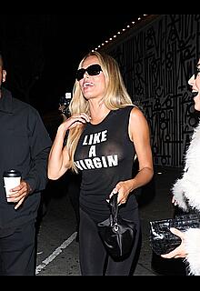 Brooks Nader see through to boobs and ass at Craig's in West Hollywood