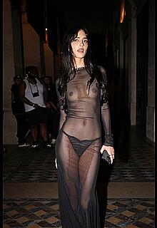 Elisha Herbert braless in see through dress celebrated her birthday in style at Costes in Paris
