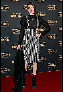 Gaia Wise braless in see through top at Cirque du Soleil's Kurios Cabinet Of Curiosities European premiere in London