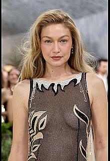 Gigi Hadid braless in sheer dress at 2026 Met Gala celebrating Costume Art