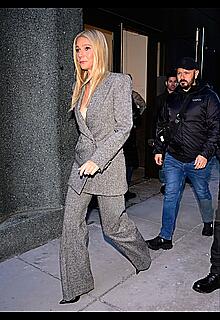 Gwyneth Paltrow braless arriving at GMA - December 15, 2025