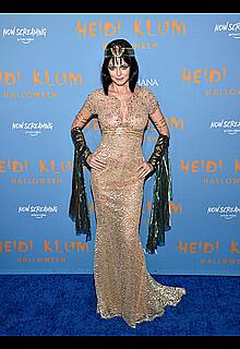 Heather Graham seethroughtotits at Heidi Klum's Halloween party in New York