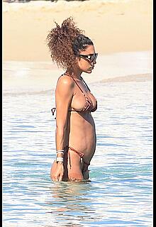 Jessica Aidi in thong bikini on the beach in Mykonos with Marco Verratti - August 01, 2026