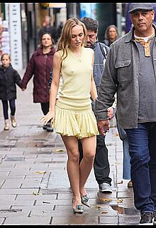 Lily Rose Depp pokies while Leaving Global Studios, Heart Breakfast Show in London