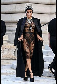 Teyana Taylor see through to tits at the Schiaparelli Haute Couture Week Spring∕Summer 2026 at Paris Fashion Week