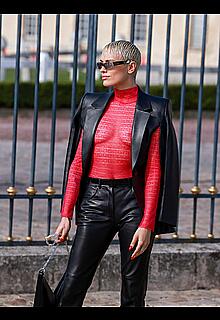 Wallis Day see through to tits at the Givenchy Fashion show in Paris