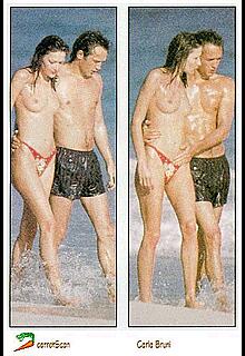 Carla Bruni topless paparazzi colcollage