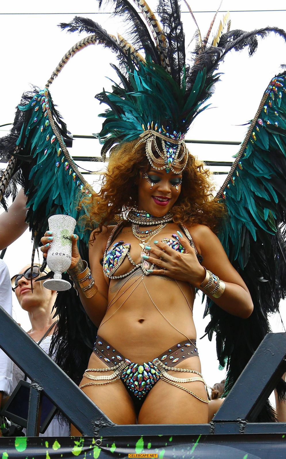 Rihanna sexy at Kadooment Day in Barbados.