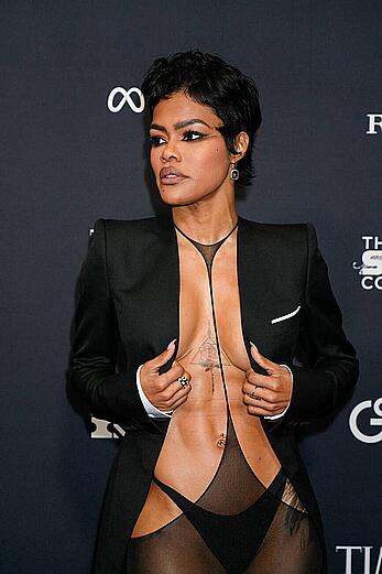 Teyana Taylor braless at Time 100 Next Gala in New York