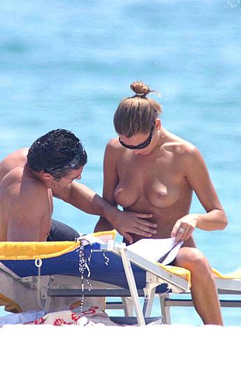 Alena Seredova topless on a beach 