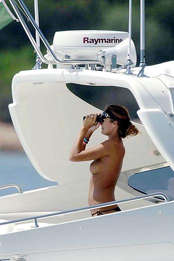 Alena Seredova topless on a beach and yacht