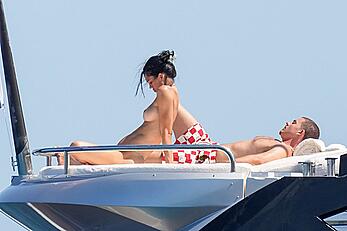 Amelia Gray Hamlin sunbathing topless on a yacht in Saint-Tropez - June 28, 2026