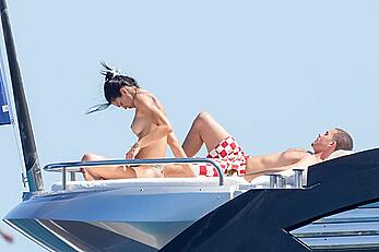 Amelia Gray Hamlin sunbathing topless on a yacht in Saint-Tropez - June 28, 2026