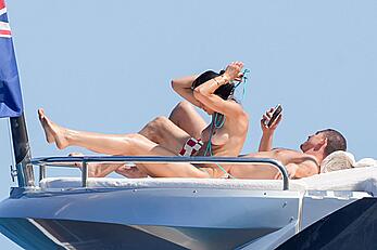 Amelia Gray Hamlin sunbathing topless on a yacht in Saint-Tropez - June 28, 2026