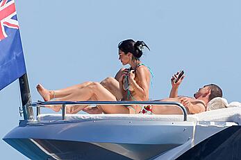 Amelia Gray Hamlin sunbathing topless on a yacht in Saint-Tropez - June 28, 2026