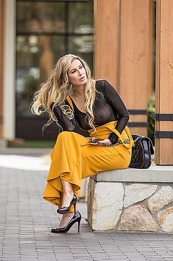 Ana Braga in sheer see through top