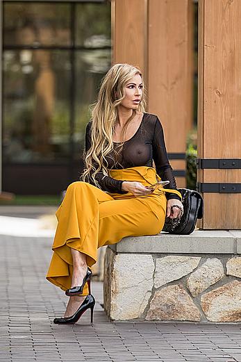 Ana Braga in sheer see through top