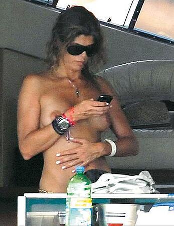 Arancha de Benito topless on a yacht