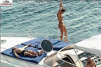 Ariadne Artiles topless on a boat paparazzi photos