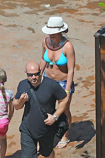 Britney Spears in blue bikini in Hawaii