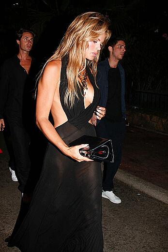 Brooks Nader areola slip outside of the VIP Room in St. Tropez