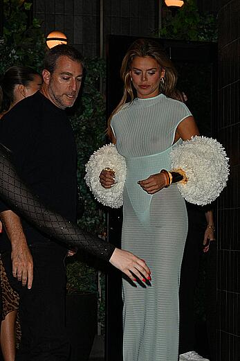 Brooks Nader in see through dress arrives to a Los Angeles Party