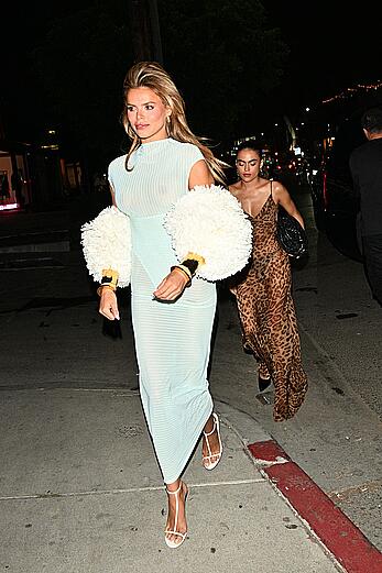 Brooks Nader in see through dress arrives to a Los Angeles Party