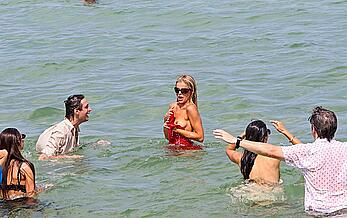 Brooks Nader boob slip at Miami Beach paparazzi shots