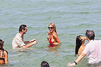 Brooks Nader boob slip at Miami Beach paparazzi shots