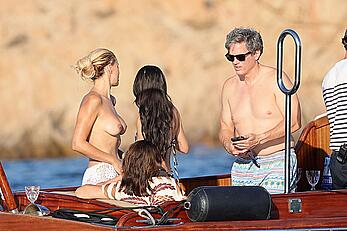 Brooks Nader goes topless in front of her parents while on holiday in Sardinia - August 09, 2026