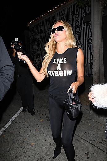 Brooks Nader see through to boobs and ass at Craig's in West Hollywood