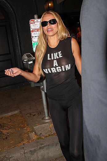 Brooks Nader see through to boobs and ass at Craig's in West Hollywood