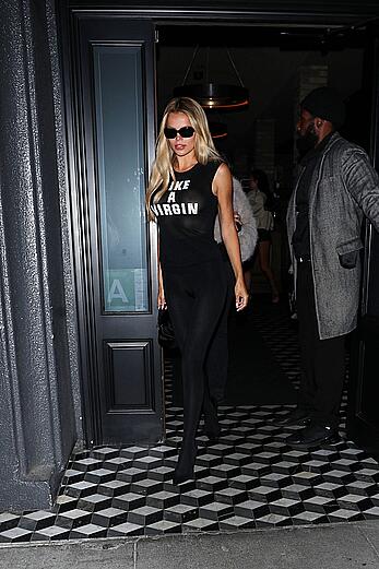 Brooks Nader see through to boobs and ass at Craig's in West Hollywood