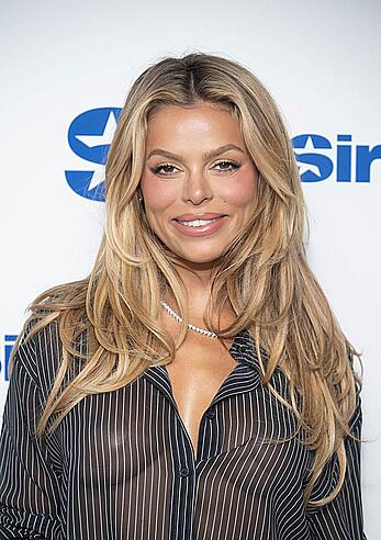 Brooks Nader leggy and braless in sheer blouse visits the SiriusXM Studios