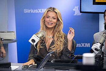 Brooks Nader leggy and braless in sheer blouse visits the SiriusXM Studios