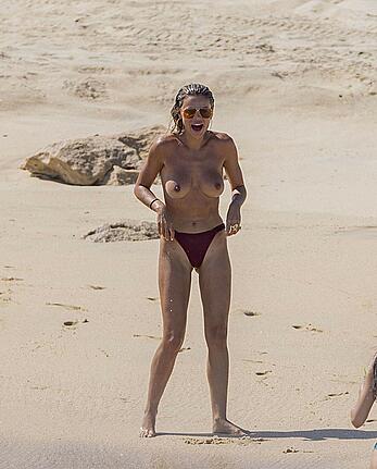 Brooks Nader topless on the beach in Cabo San Lucas