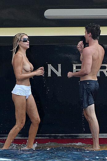 Brooks Nader topless on a yacht in Positano, Italy - August 27, 2026