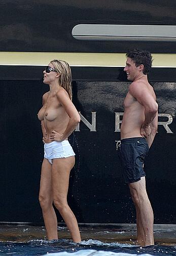 Brooks Nader topless on a yacht in Positano, Italy - August 27, 2026