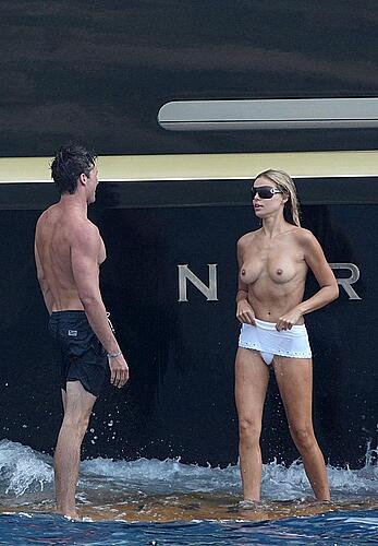 Brooks Nader topless on a yacht in Positano, Italy - August 27, 2026