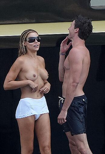 Brooks Nader topless on a yacht in Positano, Italy - August 27, 2026