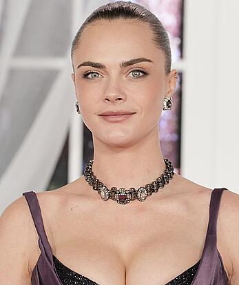 Cara Delevingne cleavage at the Wuthering Heights Premiere in LA